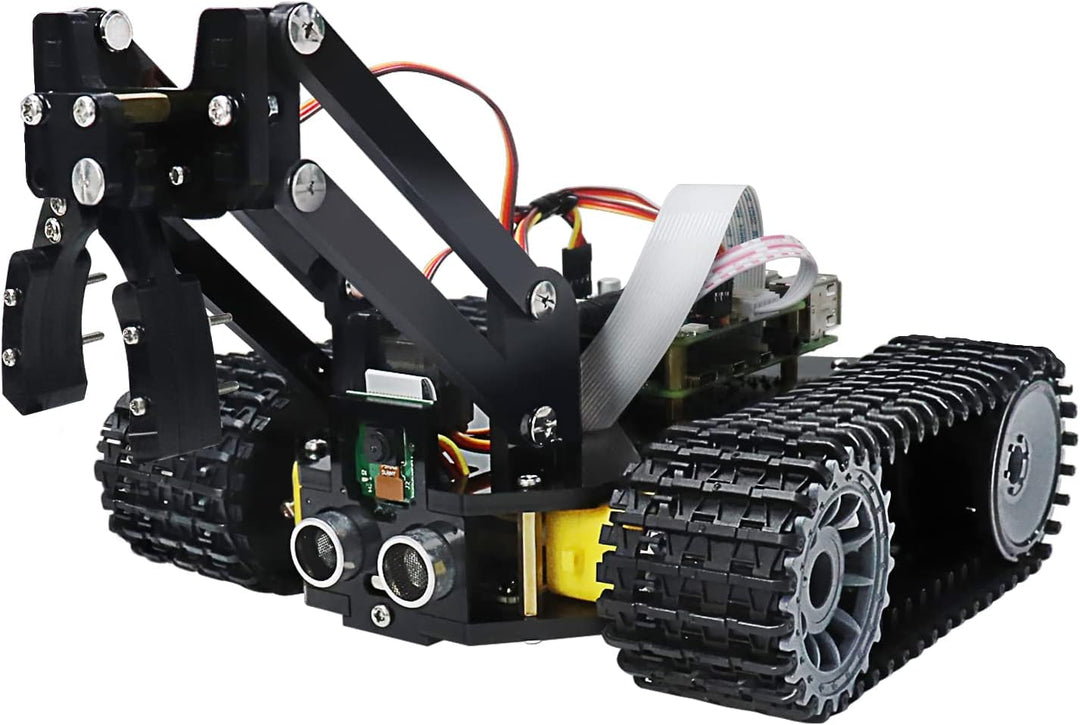 Freenove Tank Robot Kit for Raspberry Pi 4 B 3 B+ B A+, Crawler Chassis, Grab Objects, Ball Tracing,