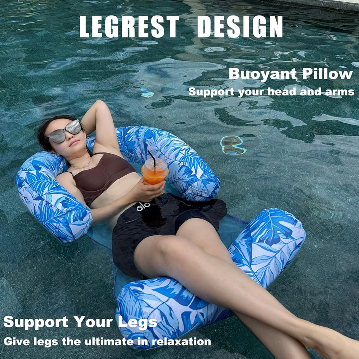2er-Pack Aufblasbare Luftmatratze Pool-Sessel mit Beinablage – Vielseitige Luftmatratze für Pool & S