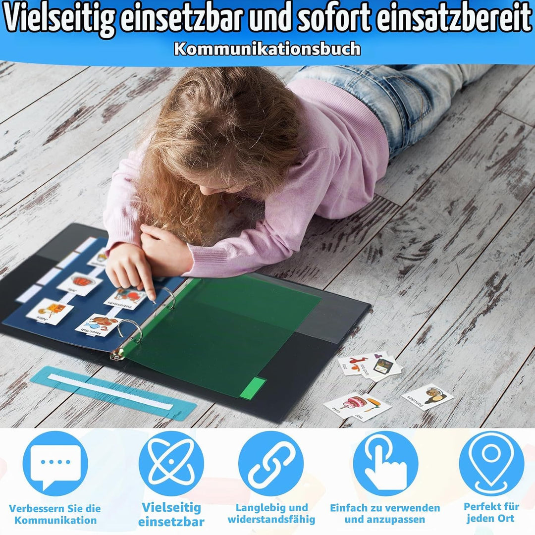 Resurhang Kommunikationsbuch, 162 Laminat-Symbol-Bilderkarten mit 5 mehrfarbigen Trennblättern, 1 Sa