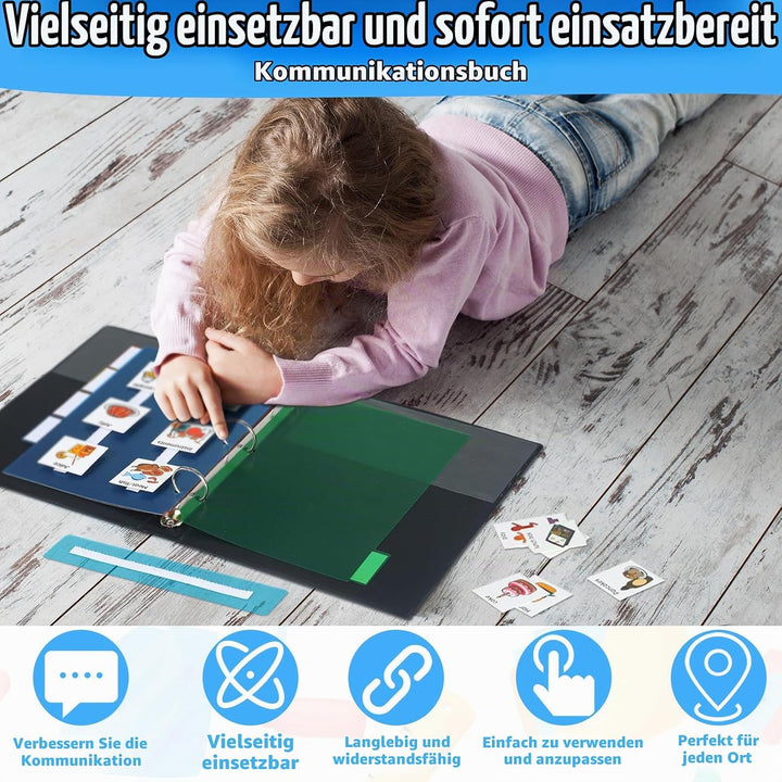 Resurhang Kommunikationsbuch, 162 Laminat-Symbol-Bilderkarten mit 5 mehrfarbigen Trennblättern, 1 Sa