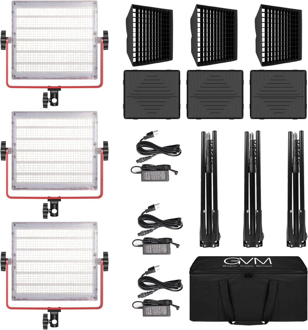 GVM 1200D RGB Videoleuchte Softbox, APP-Steuerung 3200K–5600K LED Videobeleuchtung, 360° Vollfarb LE