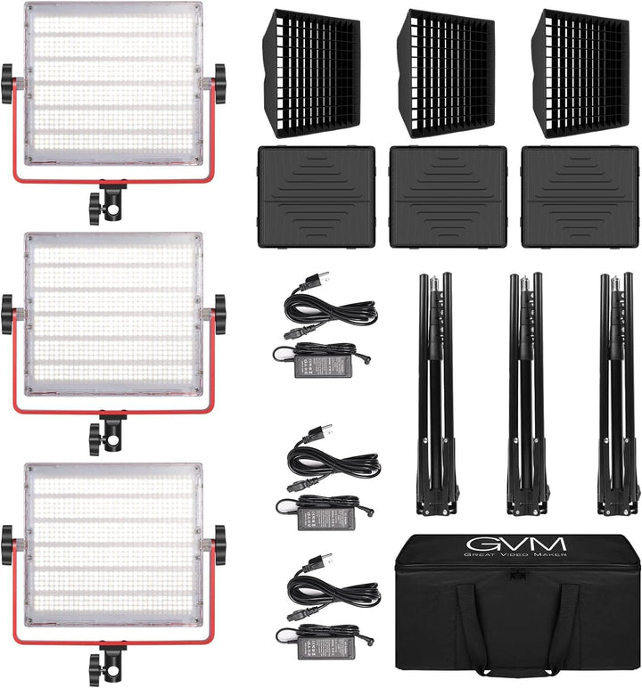 GVM 1200D RGB Videoleuchte Softbox, APP-Steuerung 3200K–5600K LED Videobeleuchtung, 360° Vollfarb LE