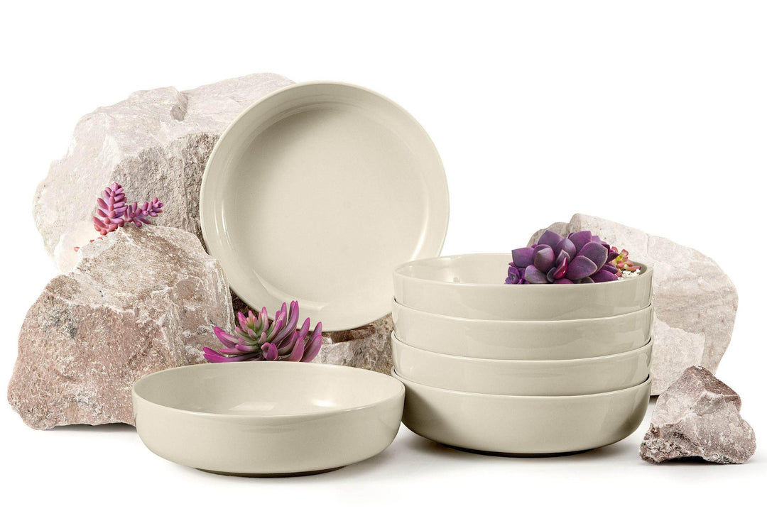 Konsimo. Elegant Suppenteller Set 6er - Schale aus Keramik - Pastateller und Tiefteller für 6 Person