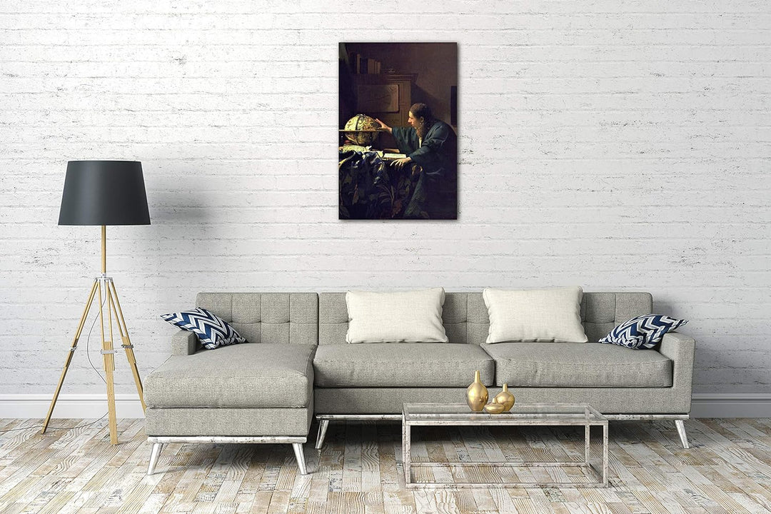 Printed Paintings Leinwand (80x120cm): Jan Vermeer - Der Astronom (1668) 80x120 cm, 80x120 cm