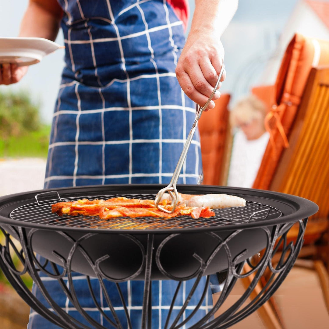 Blumfeldt 2-in-1 Feuerschale - Feuerkorb, Terassenofen, Gartengrill, Gitternetz für Funkenschutz, br