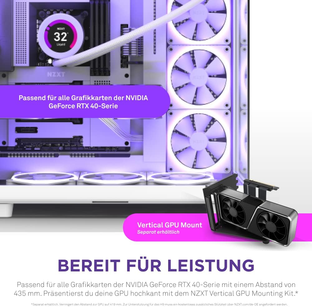 NZXT H9 Flow - CM-H91FW-01 - Dual-Chamber-ATX Mid-Tower PC-Gaming-Gehäuse - High-Airflow-perforierte