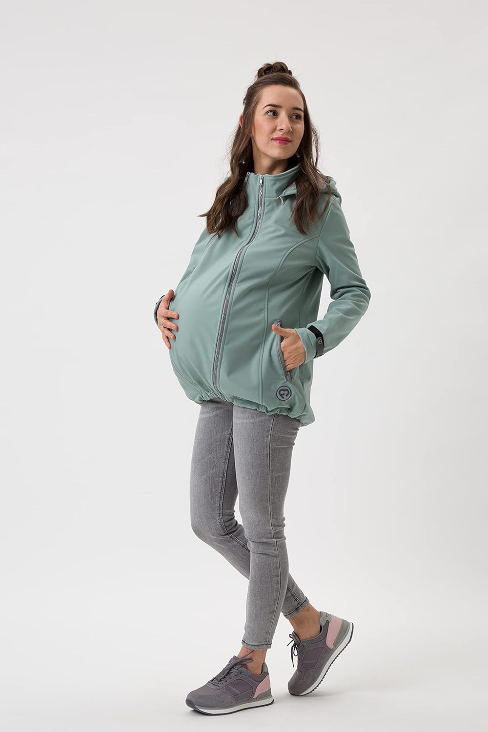 fun2bemum Enigma 5in1 BACK/FRONT Softshell Jacke,Tragejacke, Babytragejacke,Schwangerschaftsjacke M