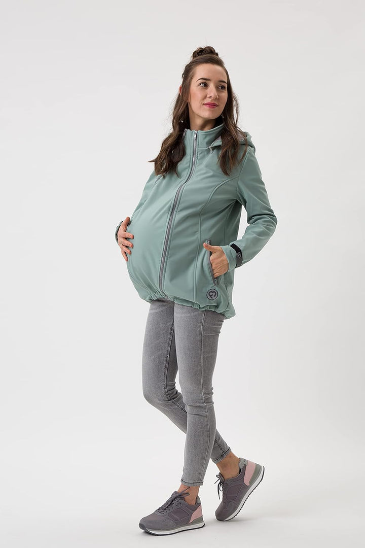 fun2bemum Enigma 5in1 BACK/FRONT Softshell Jacke,Tragejacke, Babytragejacke,Schwangerschaftsjacke M