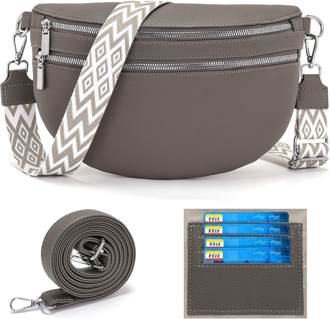 LANXINGLUO umhängetasche Damen Gross Bauchtasche Damen gross Crossbody Bag Damen Mit Kreditkartenfac