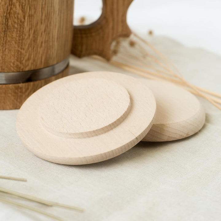 4x HOFMEISTER® Abdeckung für Trinkgläser mit Ø 7-9,5 cm, Anti-Wespen-Deckel aus Holz, Schutz vor Ins
