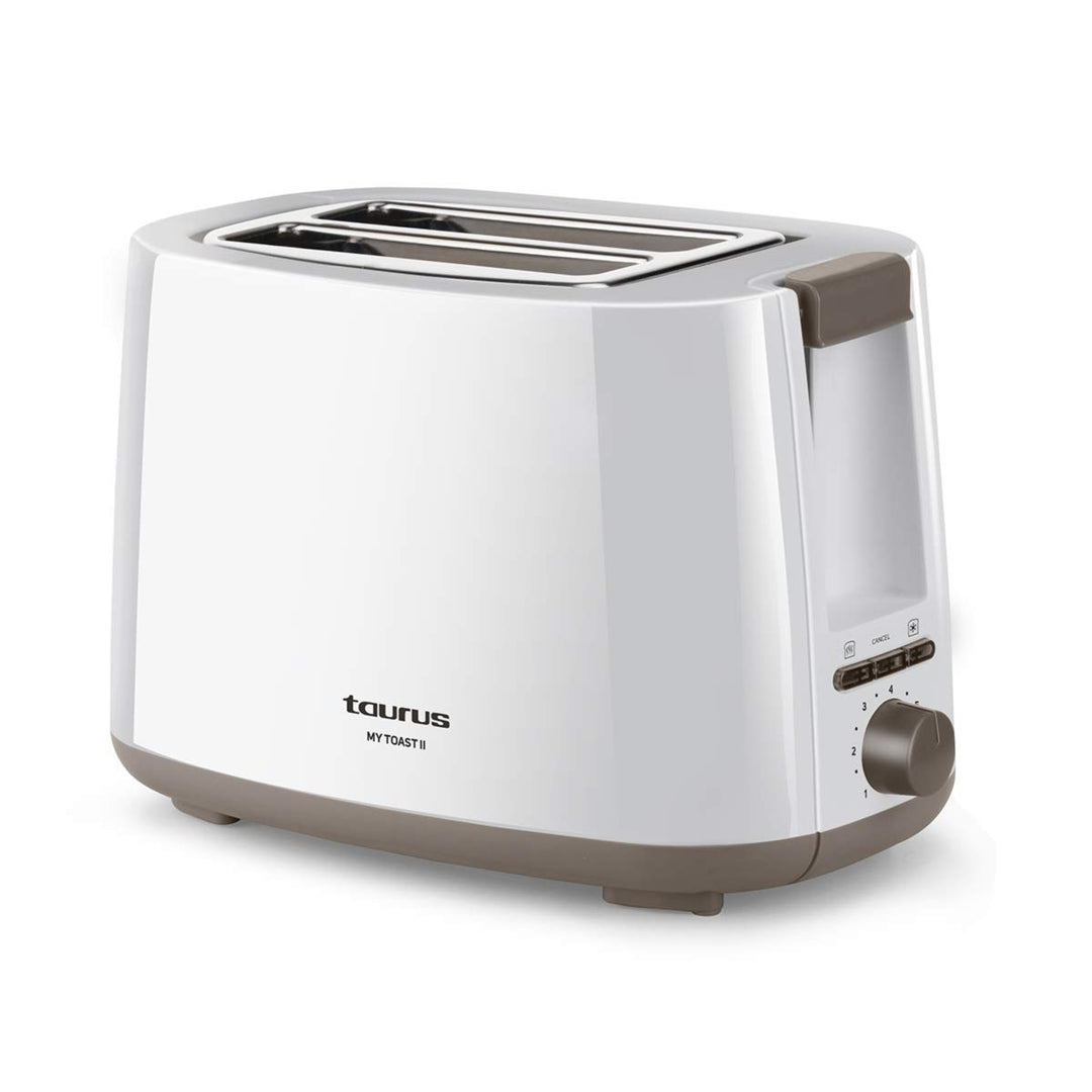 Taurus Mytoast II - Zwei-Schlitz-Toaster | 750W | Funktionen Stopp | Wiederaufwärmen und Auftauen |