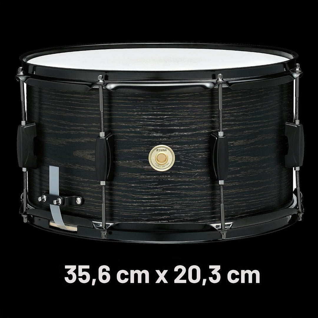 Tama WP148BK-BOW Woodwork Series - Snare Drum - 8" x 14" - Black Oak Wood
