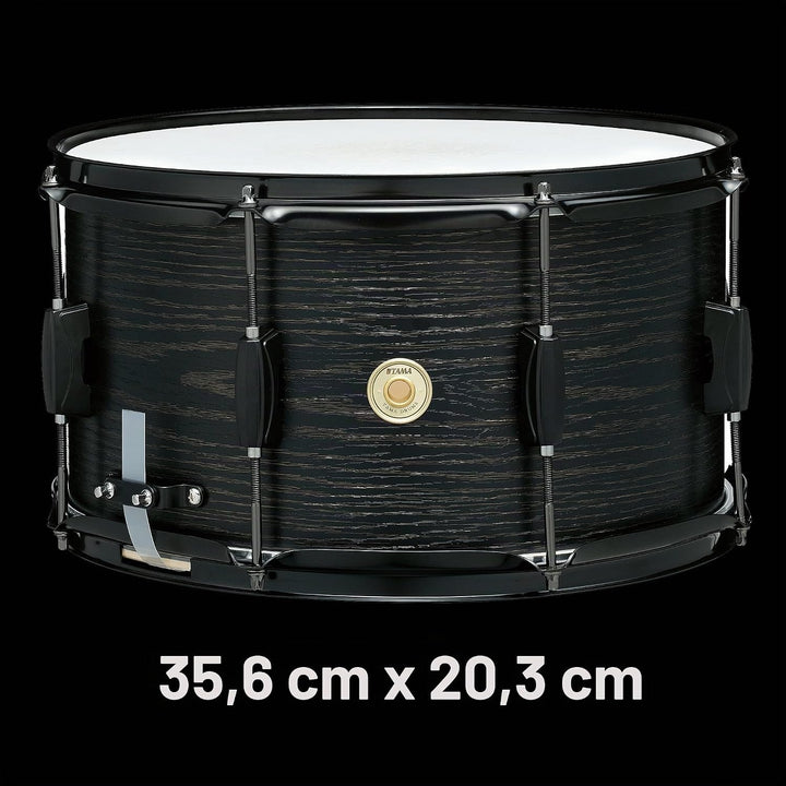 Tama WP148BK-BOW Woodwork Series - Snare Drum - 8" x 14" - Black Oak Wood
