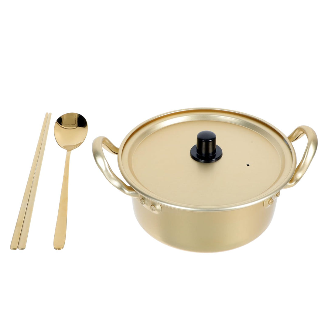 YARNOW Ramen Topf Mit Aluminiumdeckel Binaurales Design Für Nudeln Und Suppe Kochen Leicht Zu Reinig