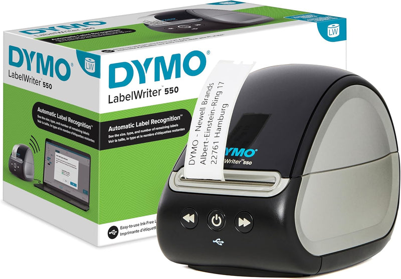 DYMO LabelWriter 550-Etikettendrucker | Beschriftungsgerät mit Thermodirektdruck | automatische Etik