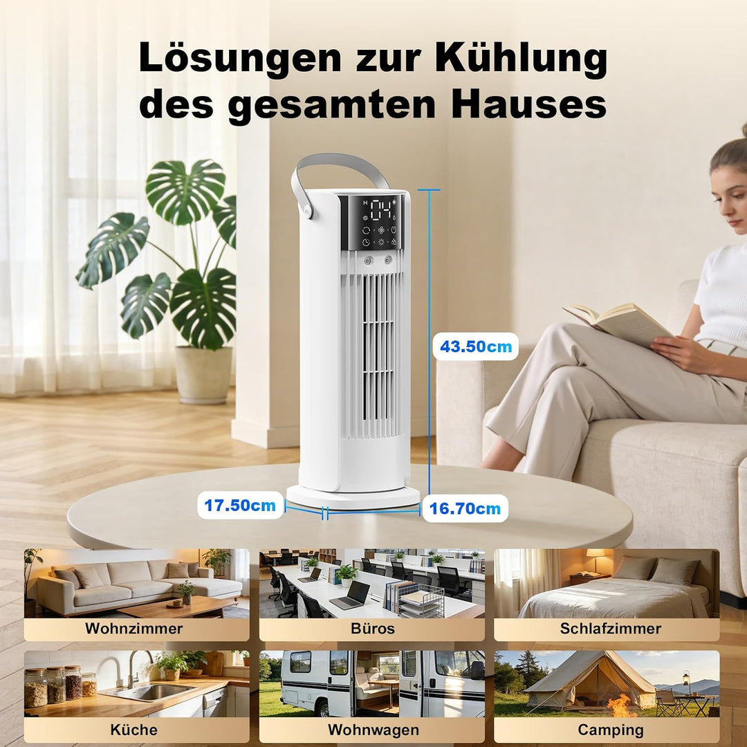 Mobile Klimaanlage, Mini Klimaanlage con Tanque de 900ml, 4-In-1 Luftkühler mit Wasserkühlung, 3 Geb