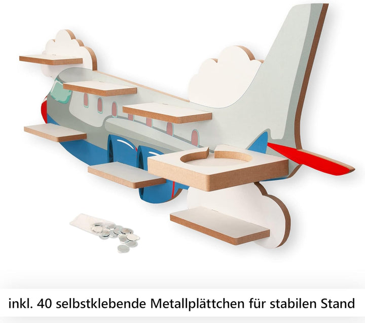 Regal „Flugzeug“ geeignet für Toniebox und Tonies inkl. 40 Metallplättchen für Flexible Befestigung