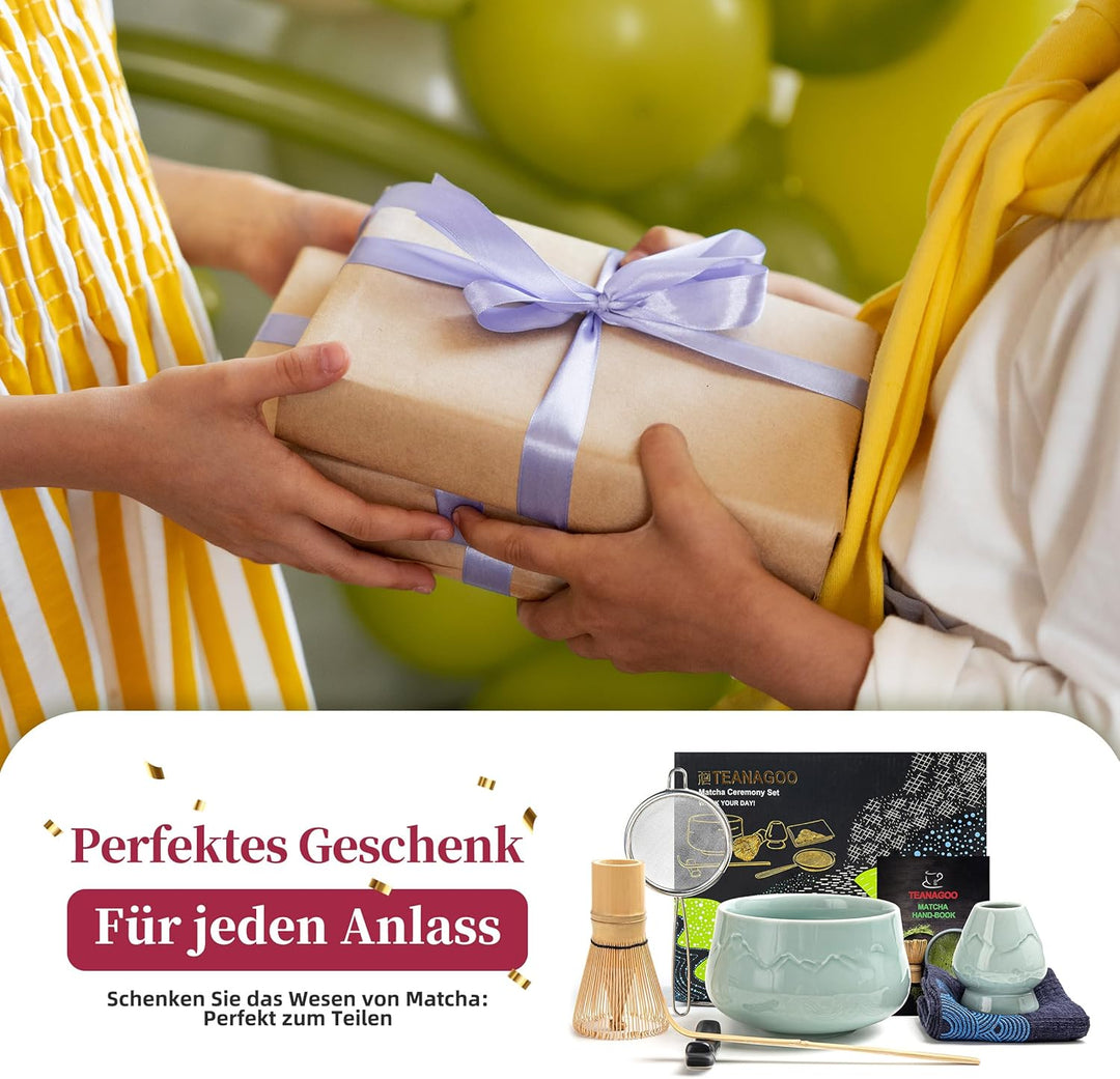 TEANAGOO Matcha Set| Matcha Besen|Matcha Tea Set | Matcha Schale| Matcha Whisk,Schaufel, Sieb, Match