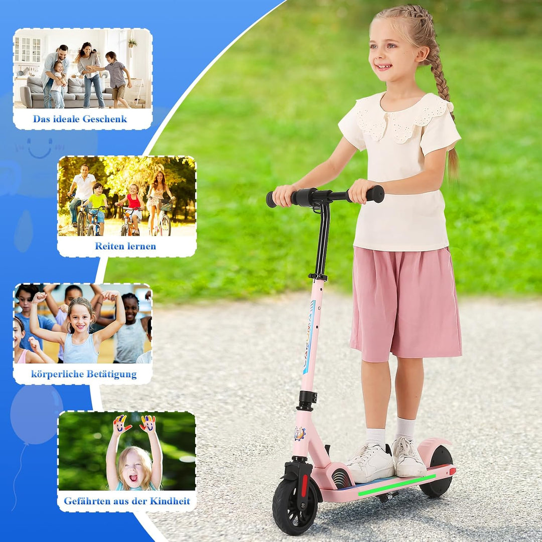 Caroma Elektroroller für Kinder von 8-12 Jahren, 180W Motor, 16 km/h, 60 min Fahrzeit, Einstellbare