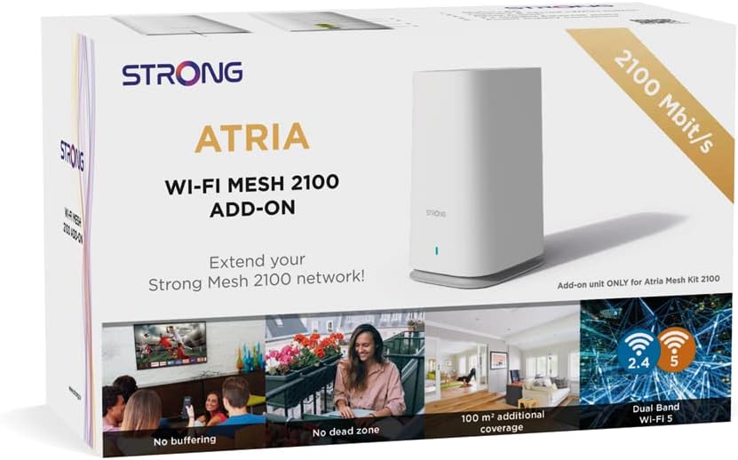 STRONG Atria Wi-Fi Mesh Home 2100 ADD-ON, WLAN Verstärker, Erweiterung, bis zu 2100 mbit/s, zusätzli