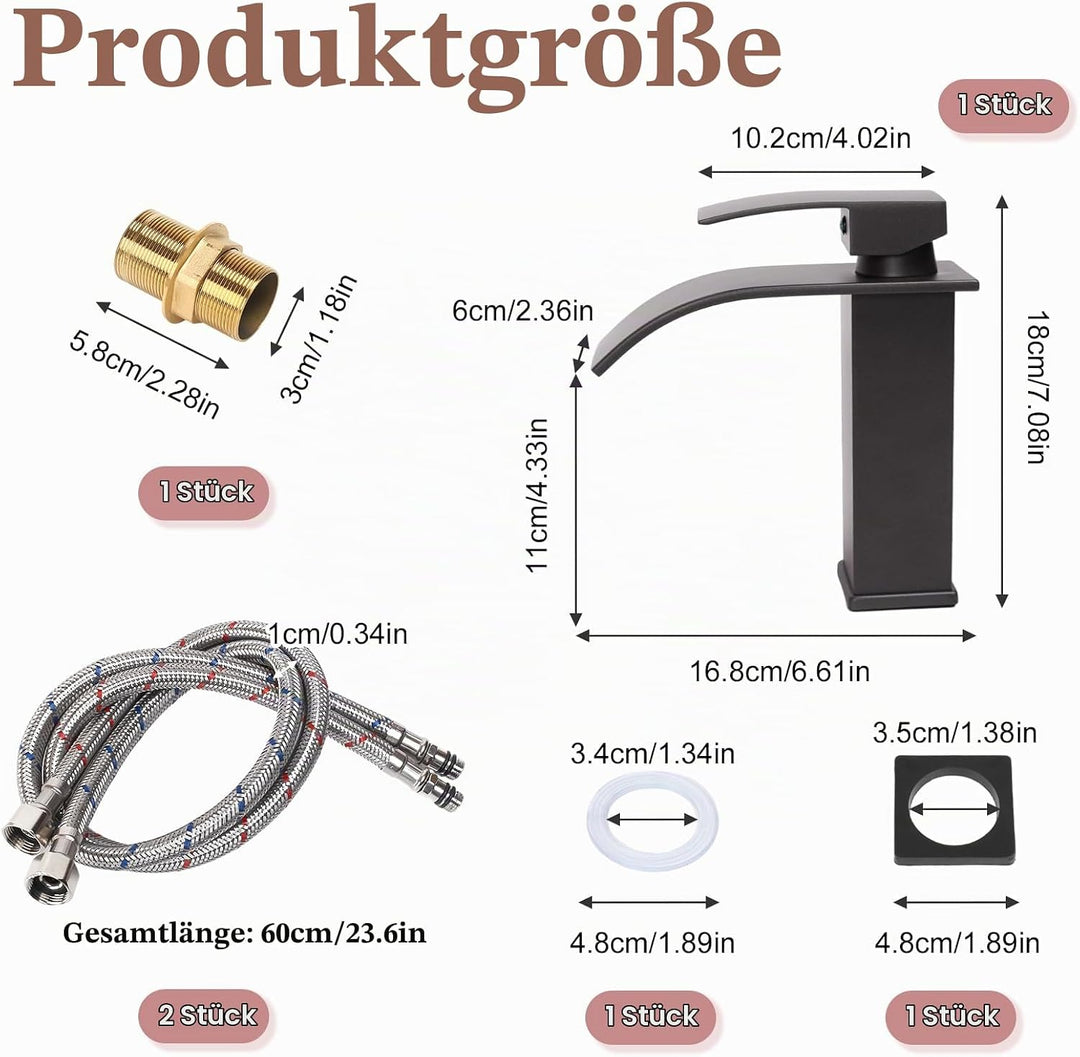 Wasserhahn Bad Wasserfall Wasserhahn Edelstahl Waschbeckenarmatur Waschtischarmatur Waschbecken Arma