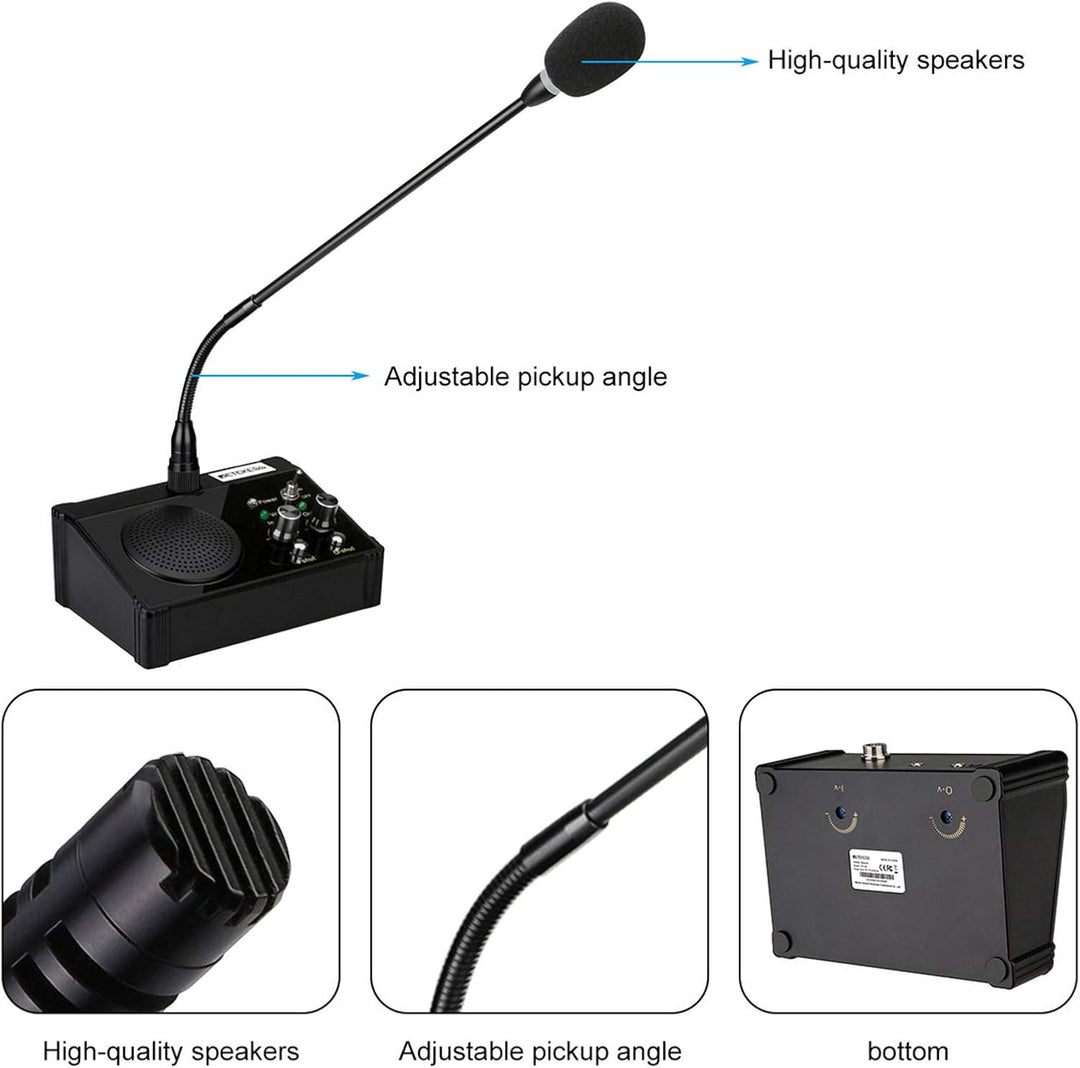 Retekess TW106 Fensterlautsprecher, Gegensprechanlage, Dual Way Bank Intercom System, 2-Wege-Fenster