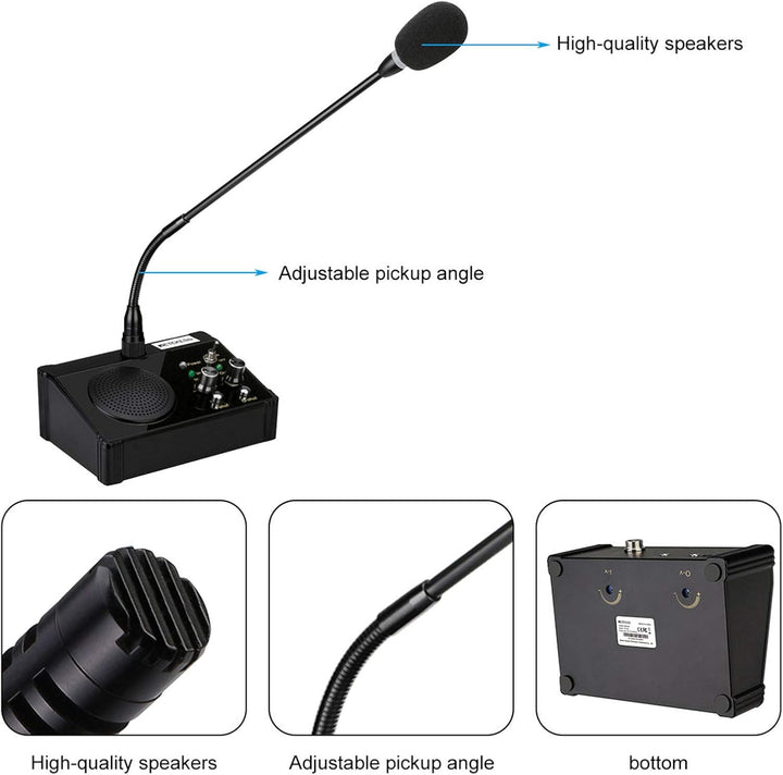 Retekess TW106 Fensterlautsprecher, Gegensprechanlage, Dual Way Bank Intercom System, 2-Wege-Fenster