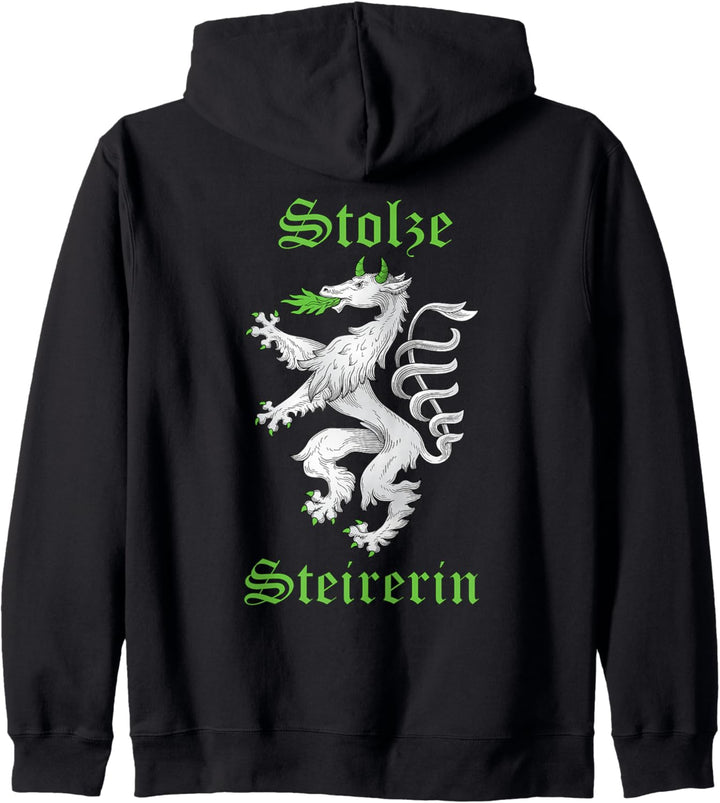 Steiermark T-Shirt Wappen Stolze Steirerin Damen & Kinder Kapuzenjacke