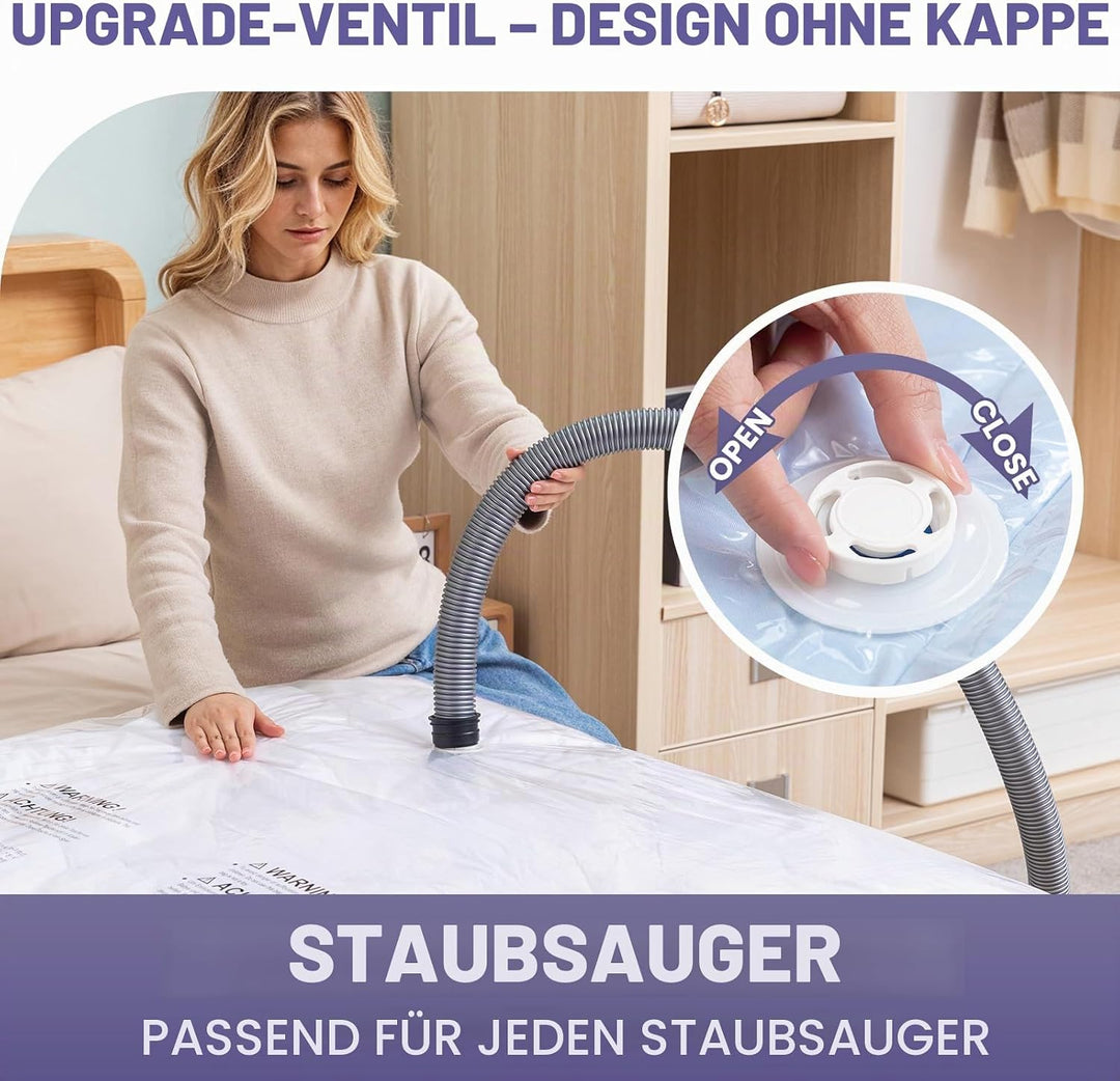 TAILI Vakuumbeutel für Bettdecken 6 Stück Super Gross 120 X 100 CM Vakuumierbeutel für Kleidung, Dec