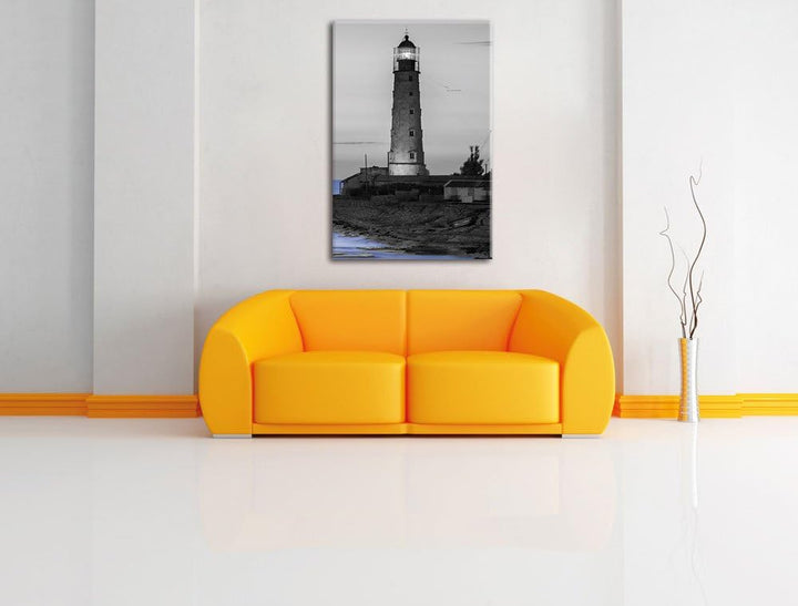 Pixxprint Alter Leuchtturm bei Sonnenuntergang als Leinwandbild/Grösse: 120x80 cm/Wandbild/Kunstdruc