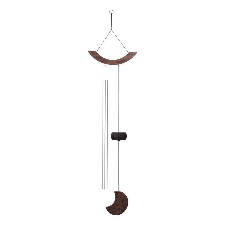 Sonic Energy Moon Meditation Chime – Windspiel mit 1 Klangstab (432 Hz) – für Garten u. Entspannung