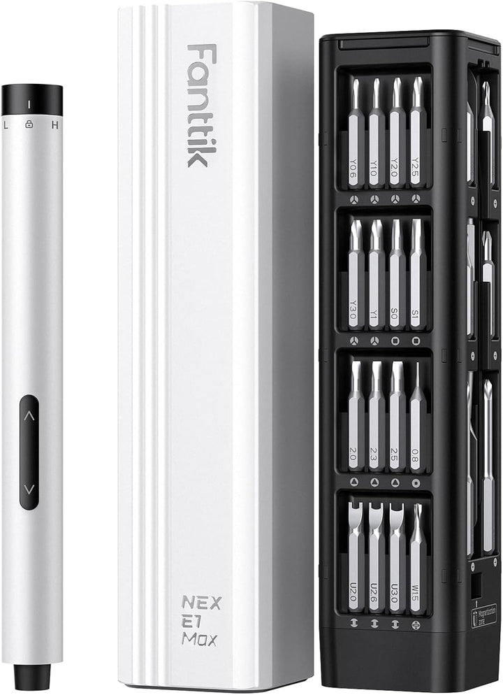 Fanttik E1 MAX Mini Elektro Schraubendreher Set, 50 in 1 Magnetische Präzisions- Kit, 2 Gänge Drehmo