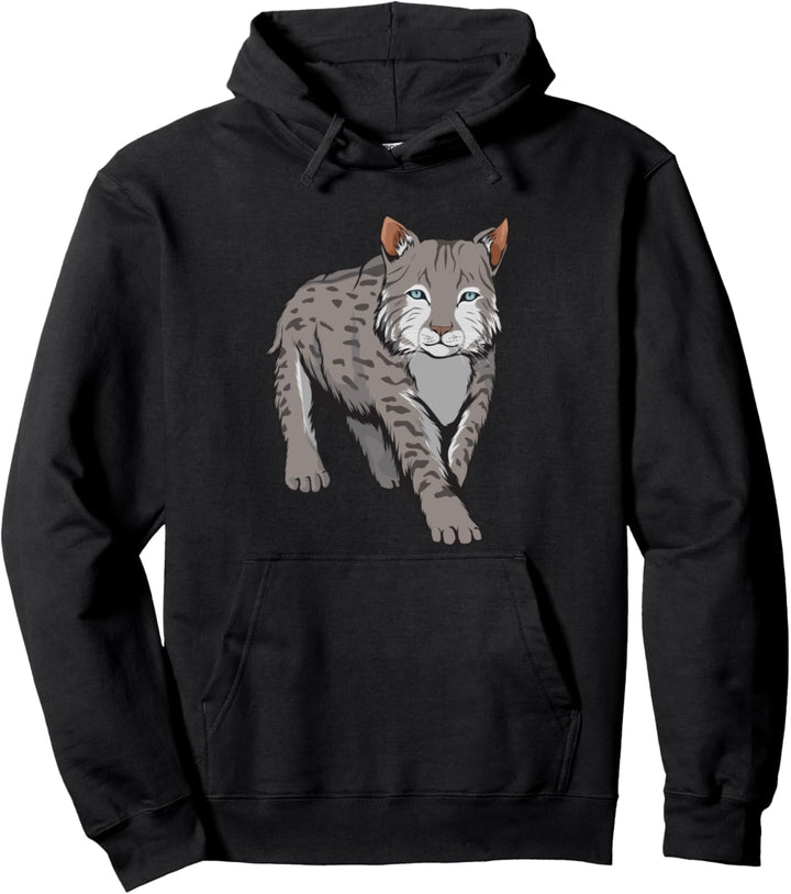 Luchs Bild Zeichnung Design Wildkatze Luchs Pullover Hoodie