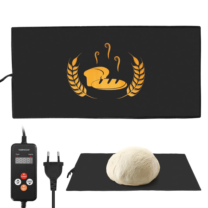 Sauerteig Wärmer Heizmatte mit Thermostat, 53x23cm | Präzise 5-45°C & 0-24H Timer. Wasserabweisend,