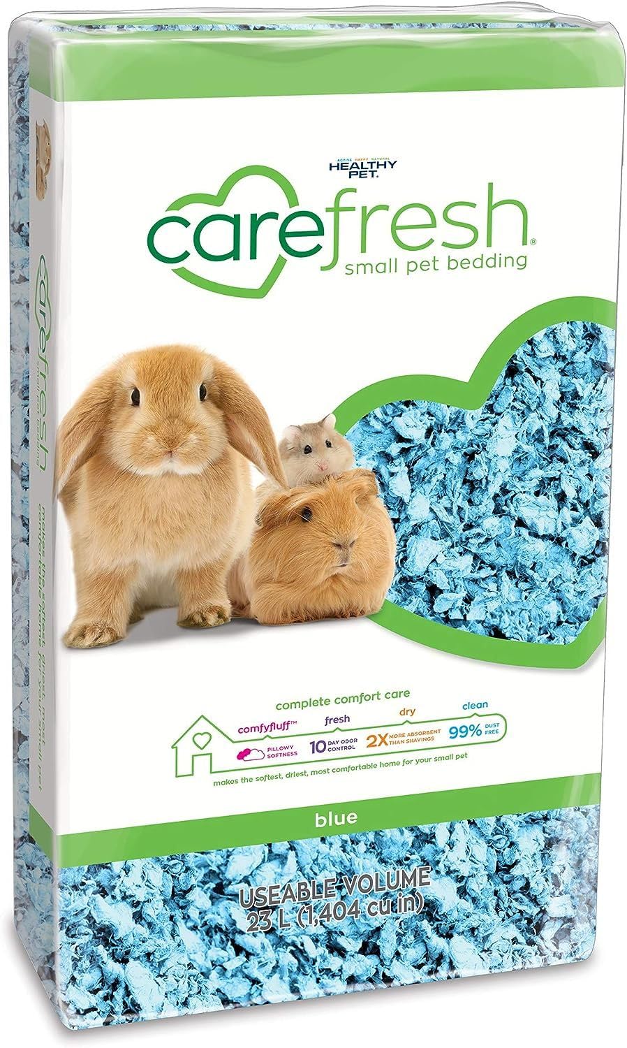 Carefresh 99% staubfreies blaues Naturpapier für kleine Haustiere mit Geruchskontrolle, 23 l 23 L Bl