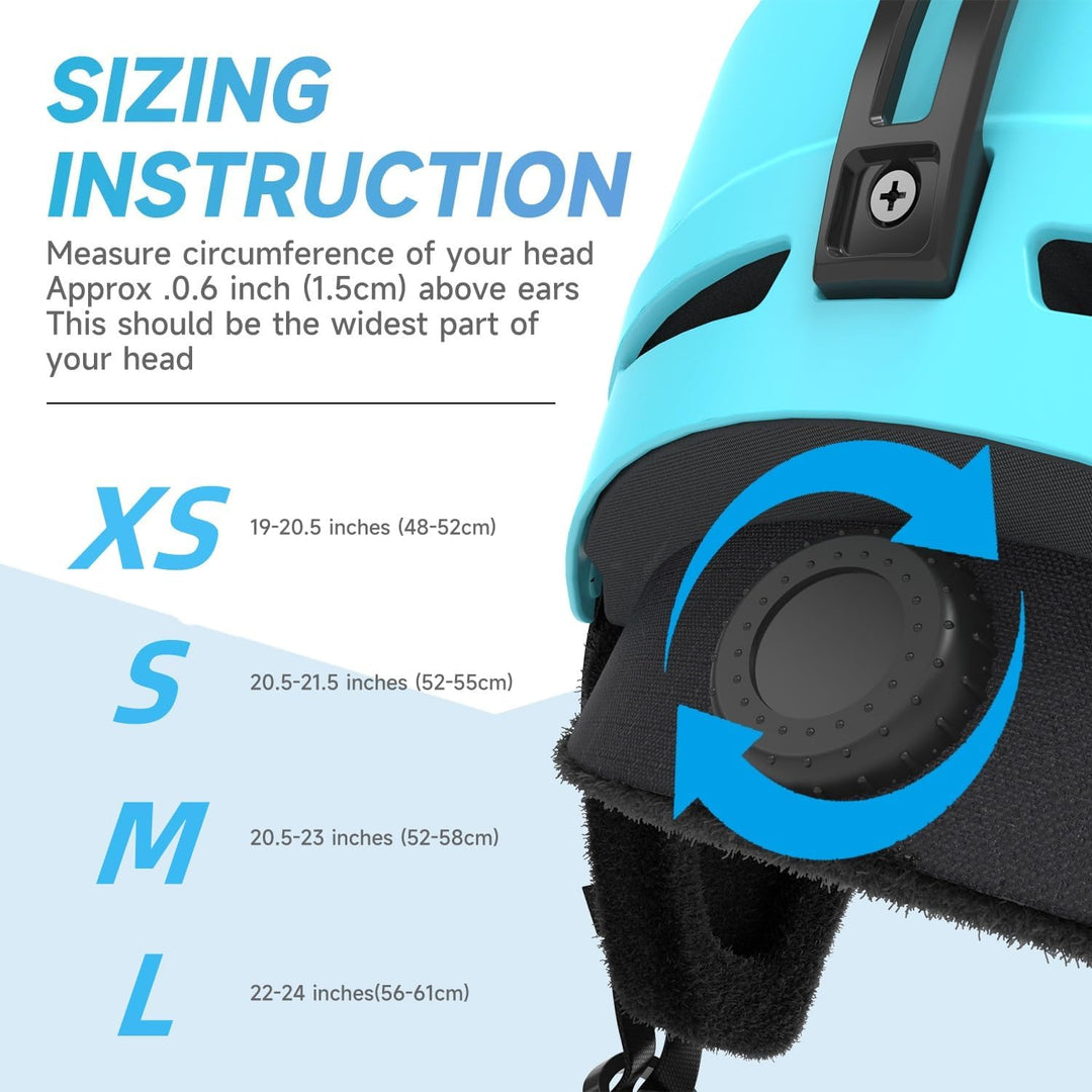 Findway Skihelm für Herren & Damen,Snowboard Helm mit Ohrenschützer für Erwachsene Jugend mit Verste