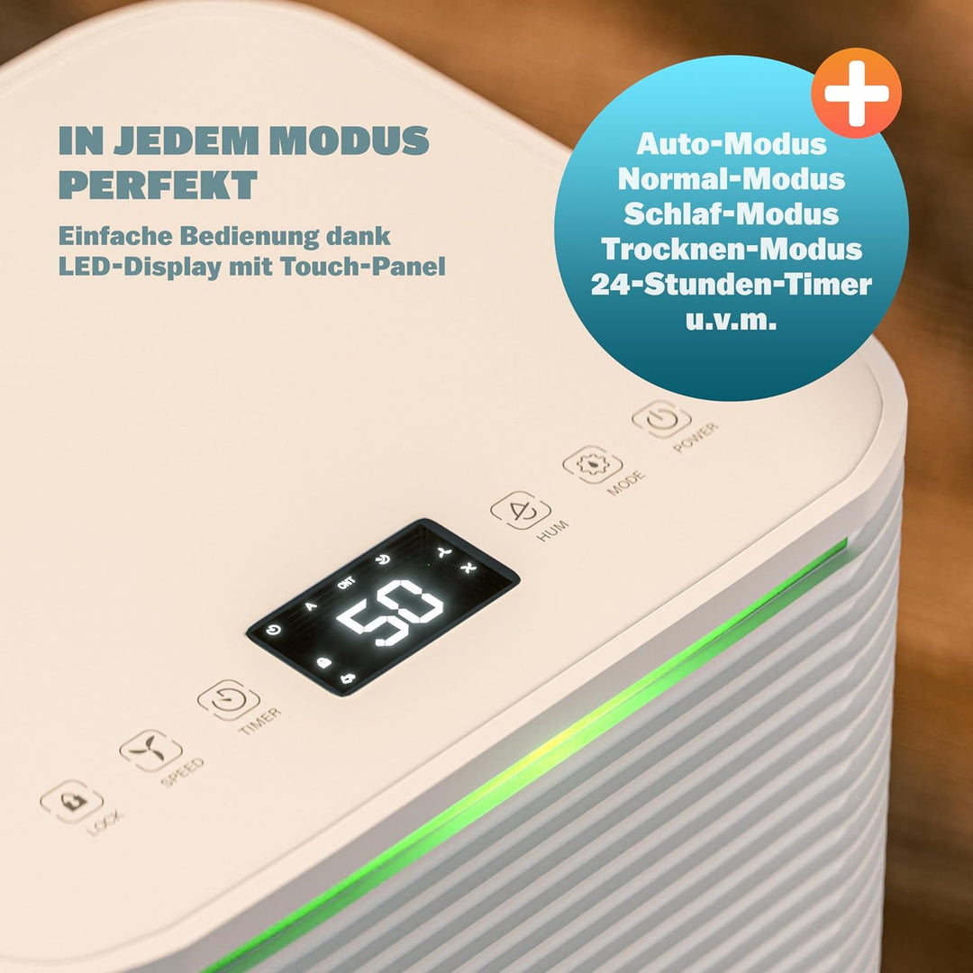 Monzana® Luftentfeuchter elektrisch 15-20m² 12L/Tag LED-Display 24-Std-Timer Raumentfeuchter Bad Woh