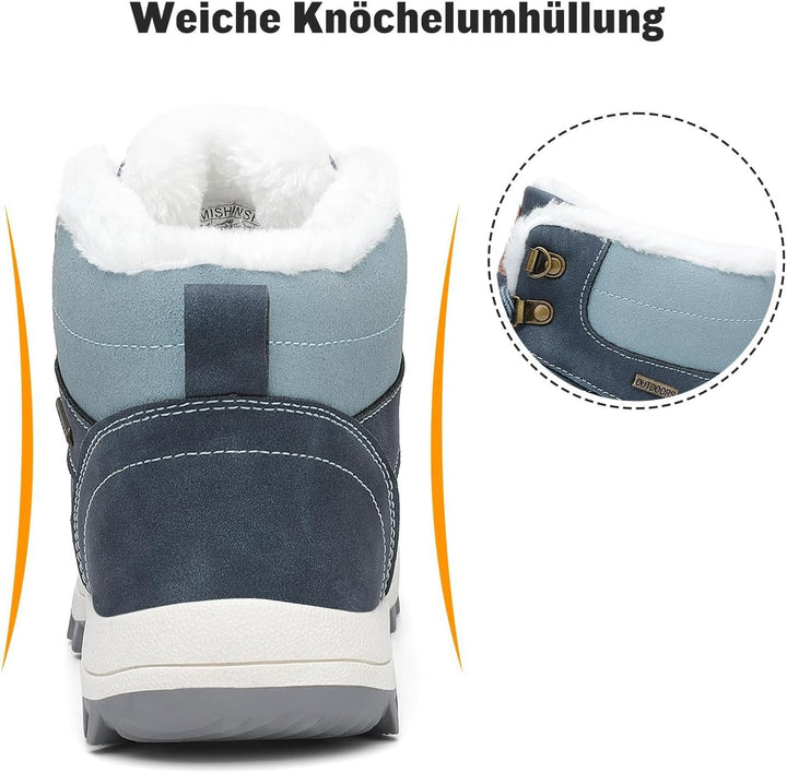 Mishansha Warme Gefüttert Winterschuhe Herren Damen Wasserabweisend Winterstiefel Wanderschuhe Gr.36