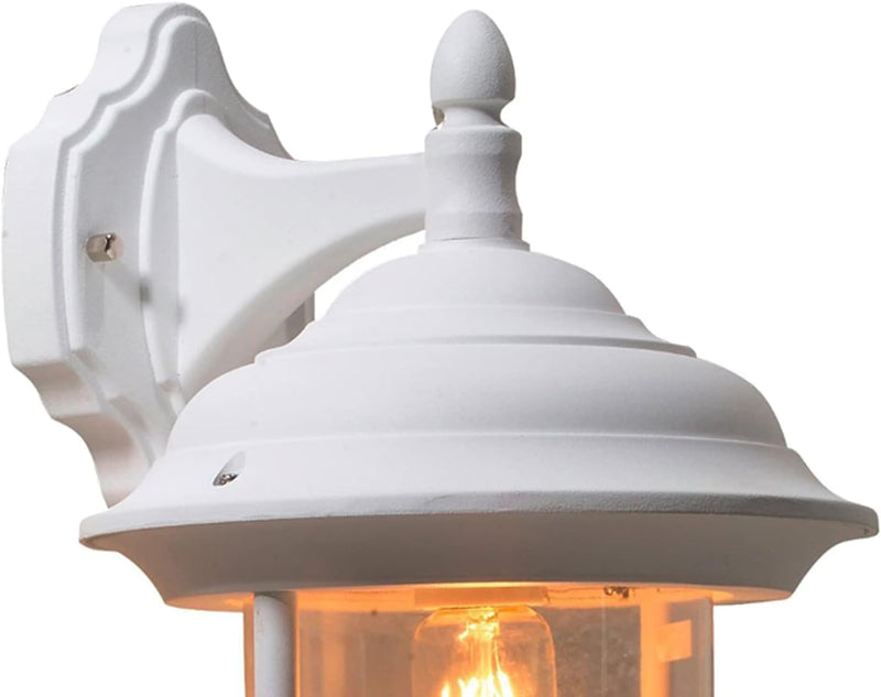 LED Aussenwandlaterne hängend im Landhausstil, Höhe 46cm, weiss, Wandleuchte Hängend