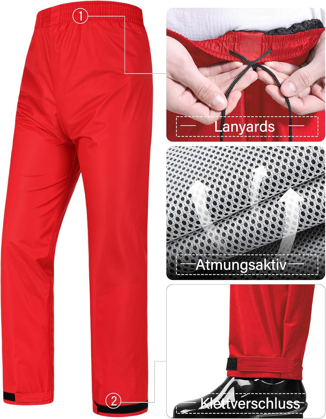 Coutyuyi Herren & Damen Regenanzug Reflektierender 100% Wasserdichter Anzug Outdoor Regenmantel Wind