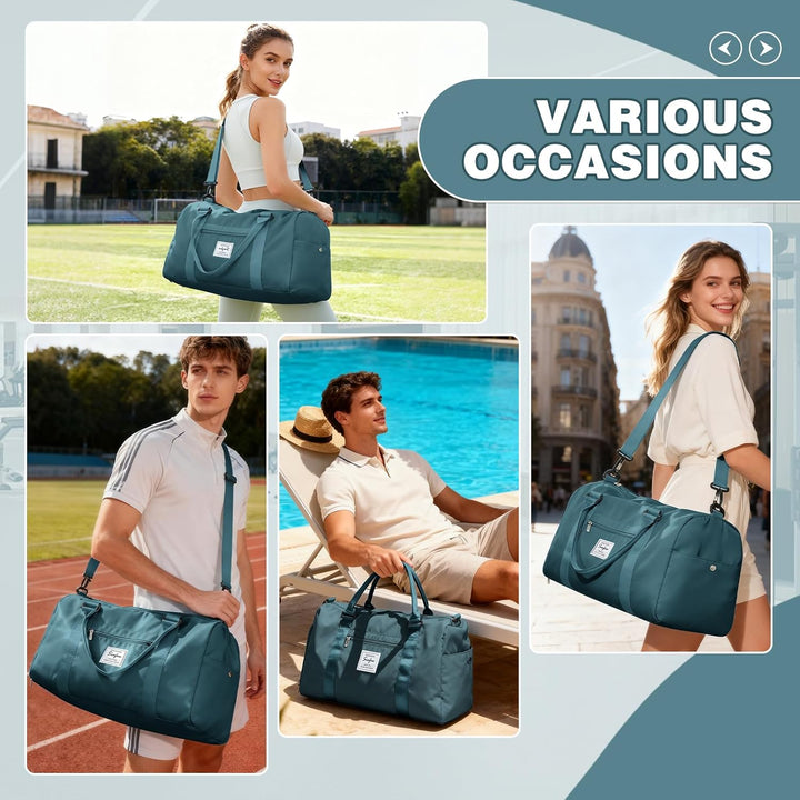 Sport Duffel Bag Damen Herren Sporttasche mit Schuhfach & Nassfach Reisetasche Handgepäck Tasche Spo