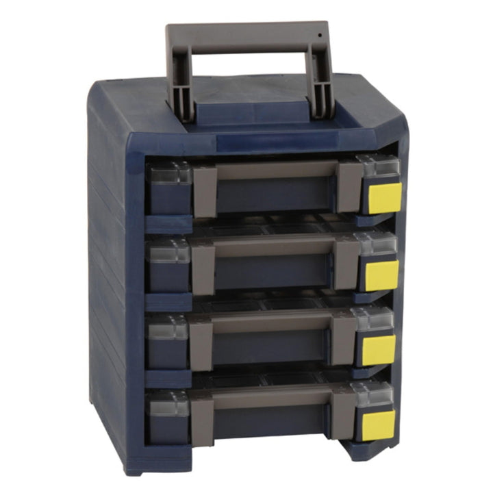 raaco HandyBoxxser 4x4: Robuste Sortimentskasten für Werkstatt, Kistenberg mit 4 Sortierkasten für K