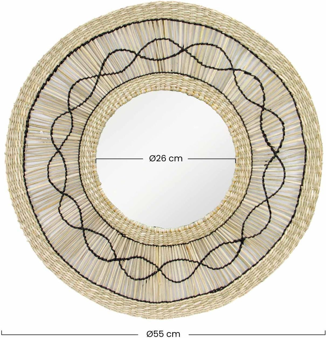 THINIA HOME Wandspiegel in Meeresalgen, rund, Durchmesser 55 cm