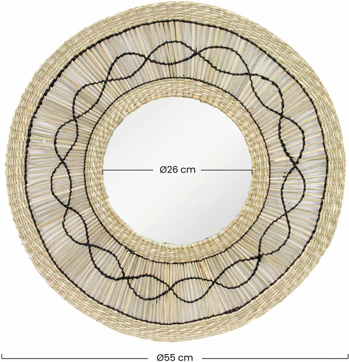 THINIA HOME Wandspiegel in Meeresalgen, rund, Durchmesser 55 cm