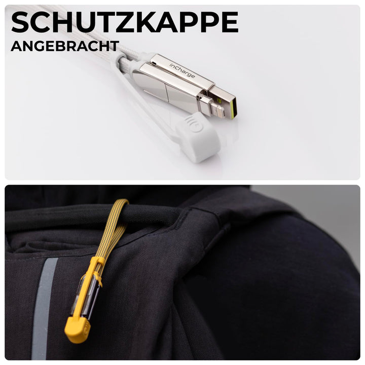inCharge Rolling Square XL 30 cm - USB-C-Kabel, Universal-Smartphone-Kabel, Geschenk für Männer, 6-i