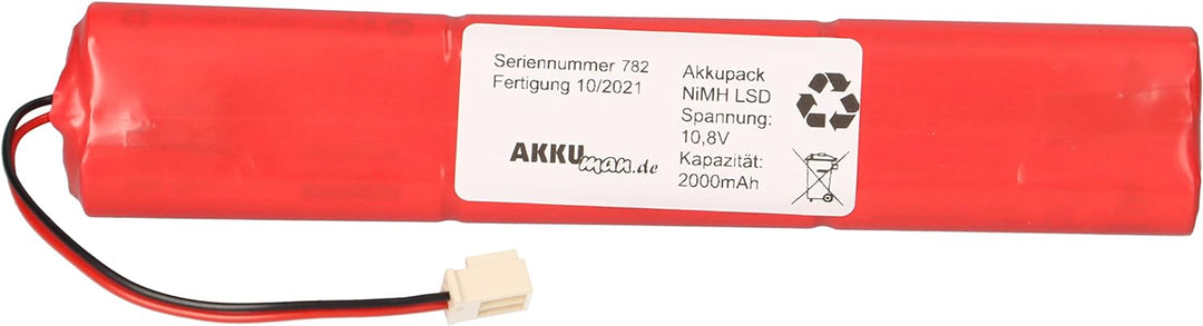 Ersatzakku kompatibel Velux Solarfenster Dachfenster & Rollladen 10,8V 2000mAh Low self Discharge Ni