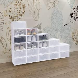 Schuhkarton Schuhboxen, Schuhaufbewahrung Kunststoffbox, 20er-Set Transparent Schuhaufbewahrung Schu