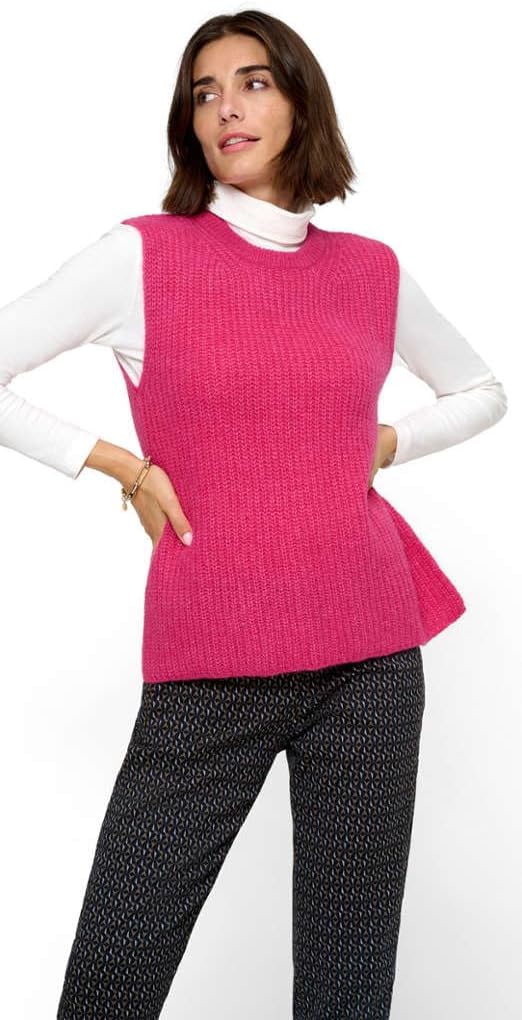 BRAX Damen Style Elisa Alpaka Mix Moderner Optik Pullunder 42 Orchid, 42 Orchid