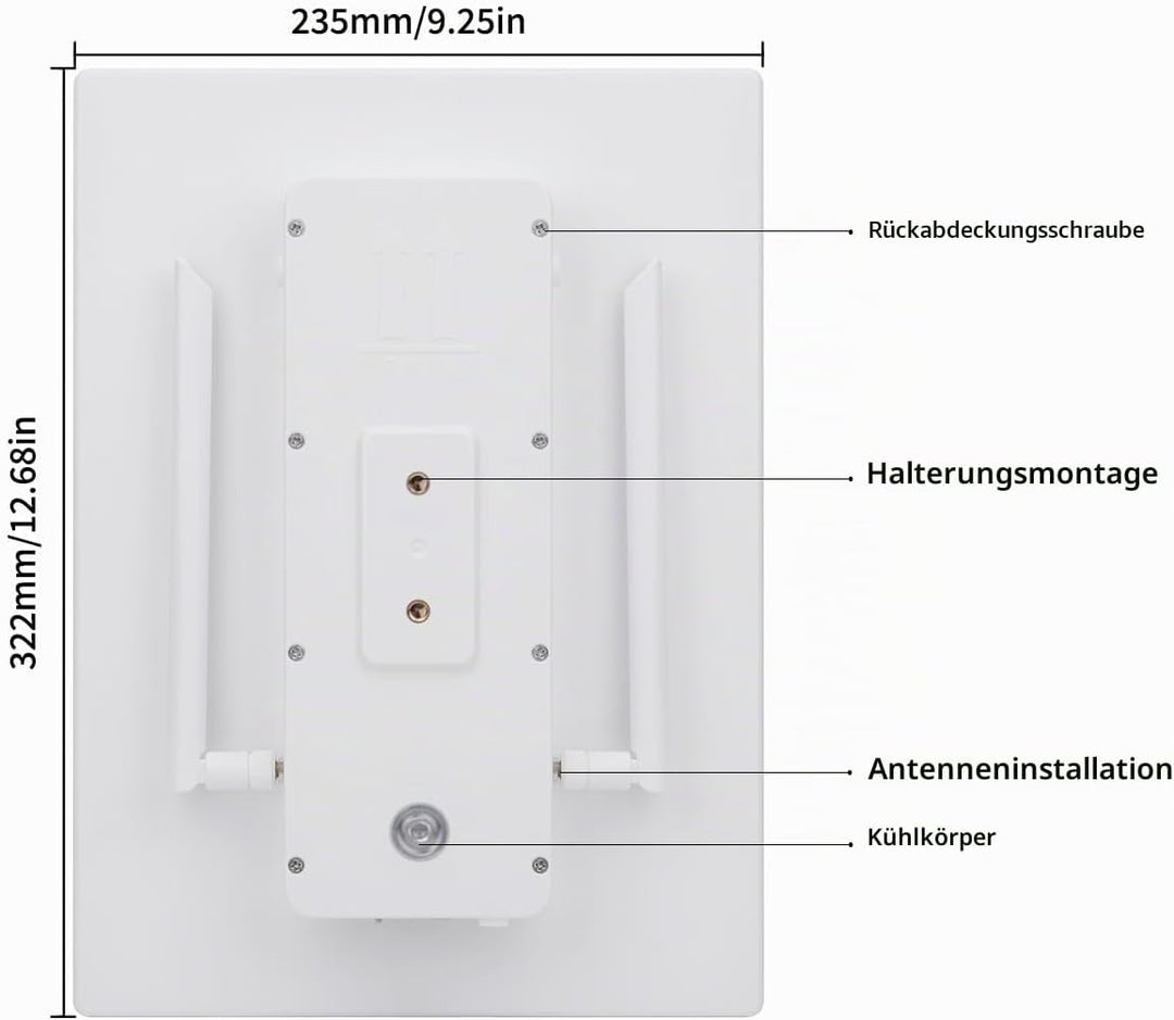 Wireless Solar Panel Router Repeater, 15W 25000mAh Solar Panel Powerd 300Mbps 492Füsse Abdeckung WiF