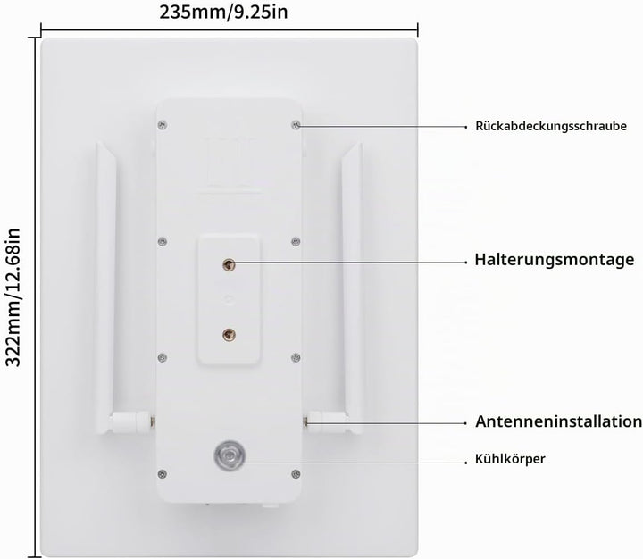 Wireless Solar Panel Router Repeater, 15W 25000mAh Solar Panel Powerd 300Mbps 492Füsse Abdeckung WiF
